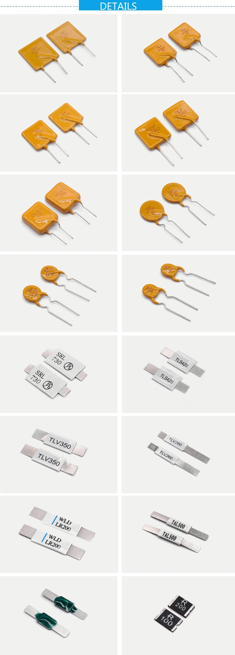 Overcurrent Protect Polyswitch Resettable PPTC PTC Fuse